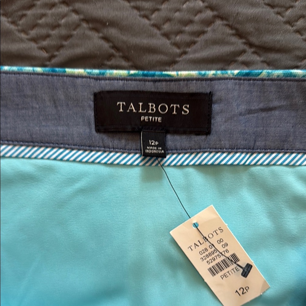 NWT Talbot’s Petite Patterned Blue Skirt Size 12P - Picture 8 of 9
